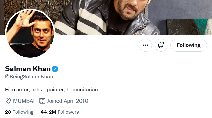 Salman Khan Twitter Aflence