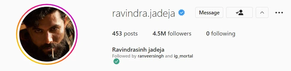 Ravindra Jadeja Instagram
