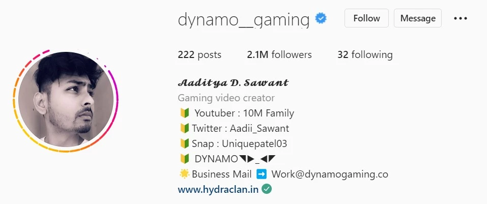 Dynamo gaming Instagram