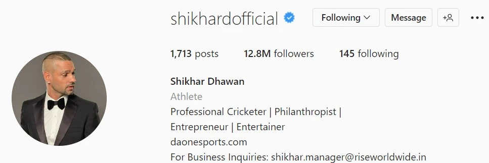 Shikhar Dhawan Instagram 1