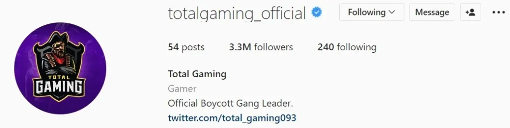 Total Gaming Instagram