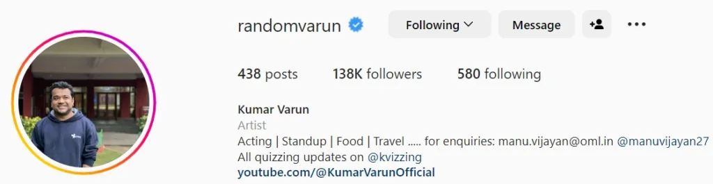 Kumar Varun Instagram