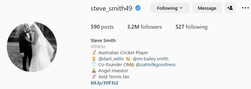 Steve Smith Instagram 1
