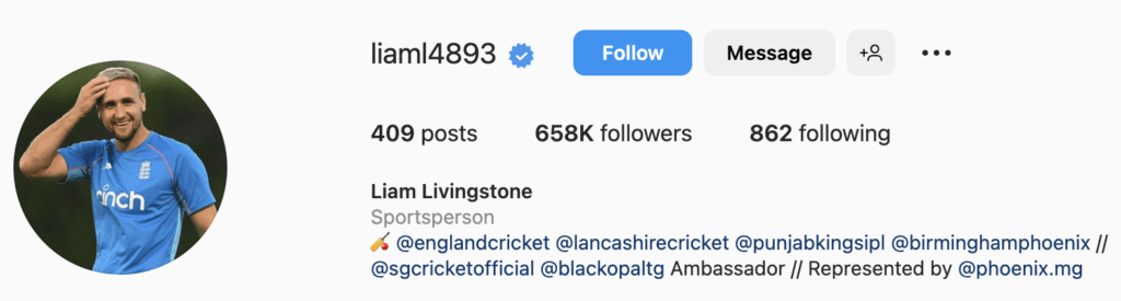 Liam Livingstone instagram