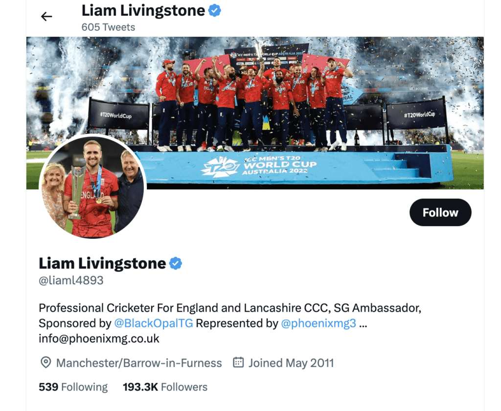 Liam Livingstone twitter
