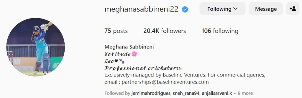 Sabbhineni Meghana Instagram