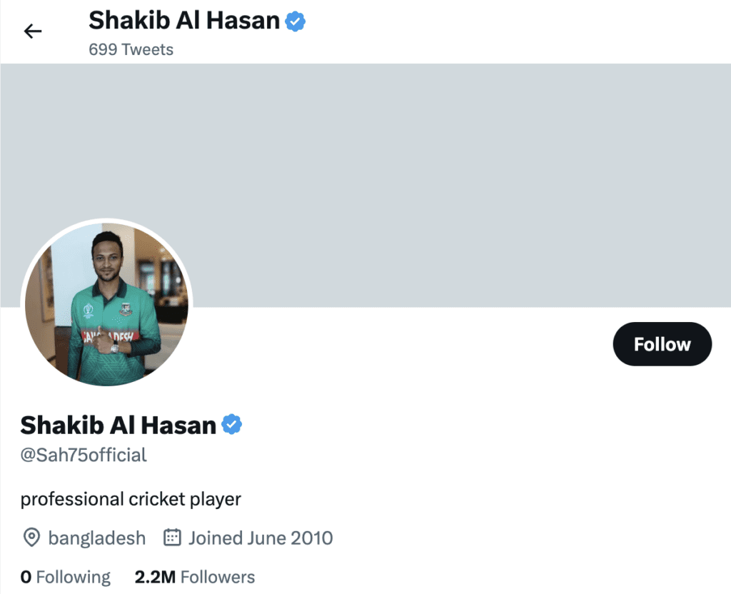 Shakib Al Hasan Twitterr