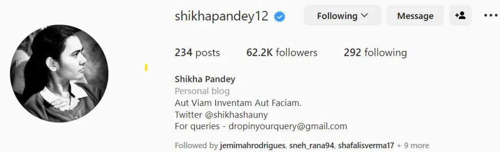Shikha Pandey Instagram