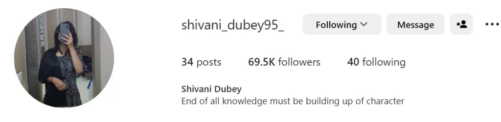 Shivani Dubey Instagram