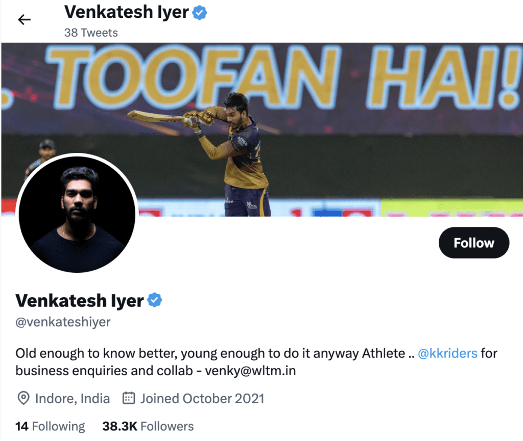 Venkatesh Iyer Twitter