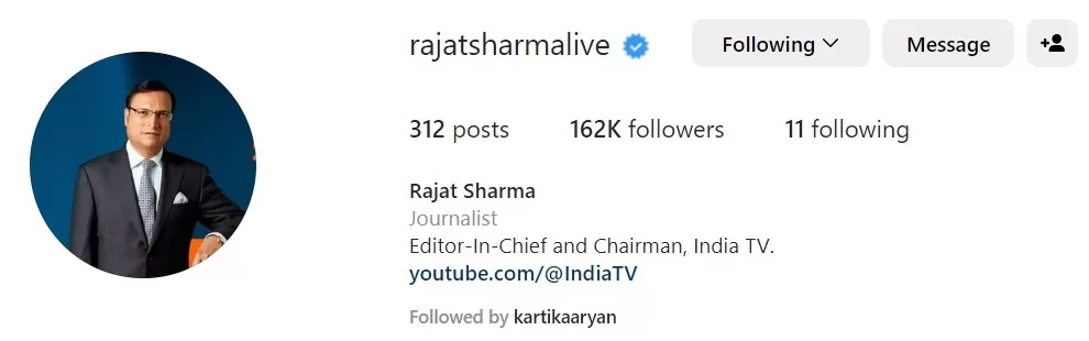 Rajat Sharma instagram