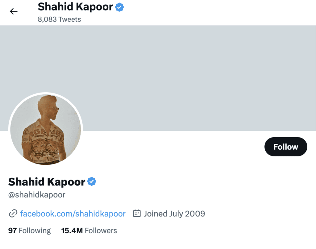 Shahid Kapoor Twitter